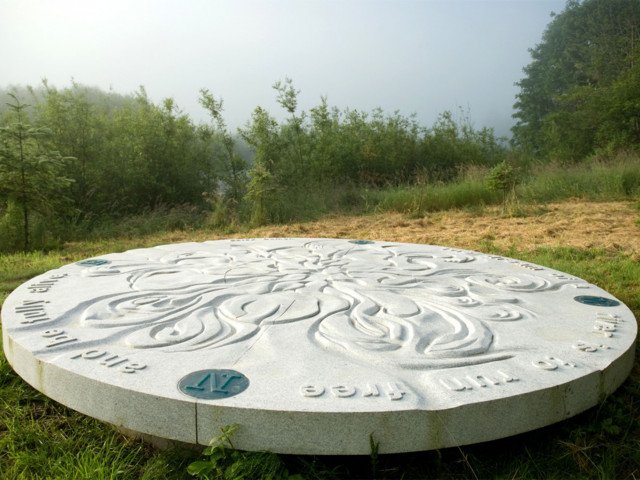 Homage to Living Systems: Granite Compass, Chinook Bend Natural Area in Carnation, WA (USA), 2009