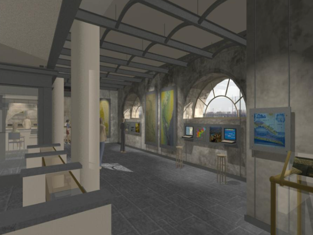 Architect's rendering of the planned  Interpretive Center. (Mark B. Thompson Associates, PC)