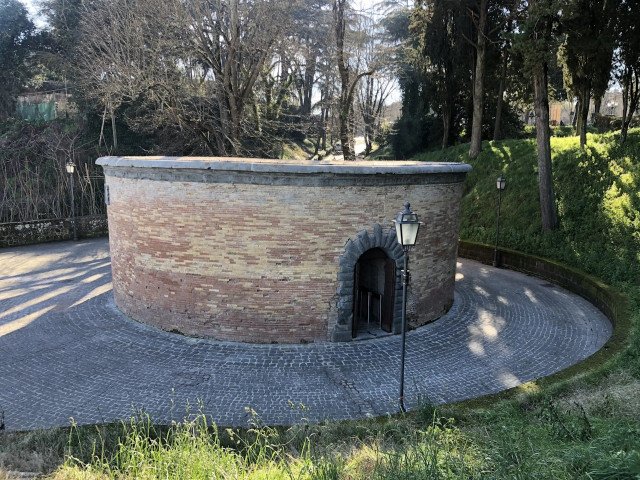 Exterior of the Well of San Patrizio, from the rear entrance, 2022