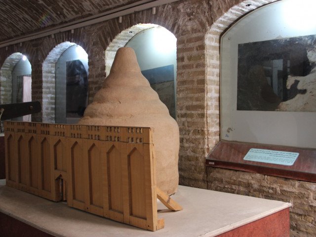 A maquette of an ice house (Yakhchal), an ancient natural refrigerator built and used in Iran to store ice